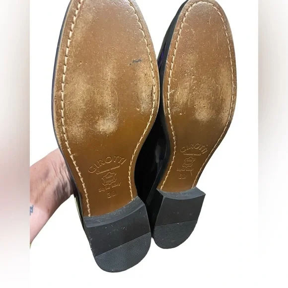 GIROTTI Italian Leather Custom Made Slip On Loafer Suede Leopard Tassel Classic - Picture 14 of 16